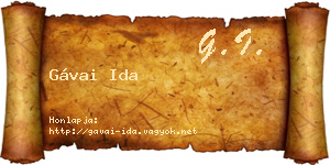 Gávai Ida névjegykártya